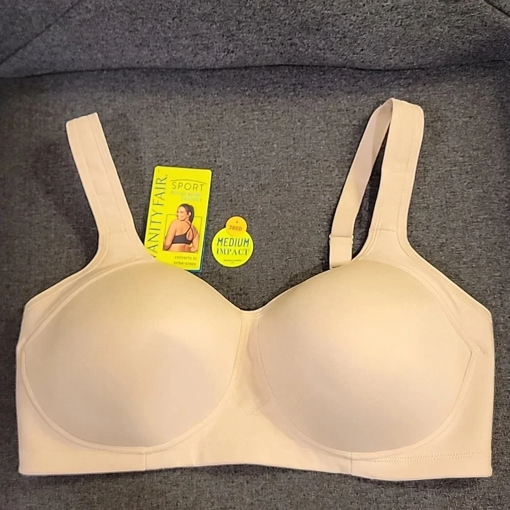 Vanity Fair Wireless Supportive Medium Impact Sports Bra Size 38DD - Picture 6 of 6